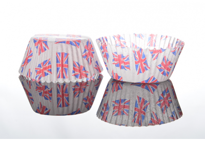 Easybake Union Jack Bun Cases (45 x 25mm) x 100